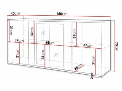 Skænk Torcame 102 (Wotan eg + Glansfuld hvid)