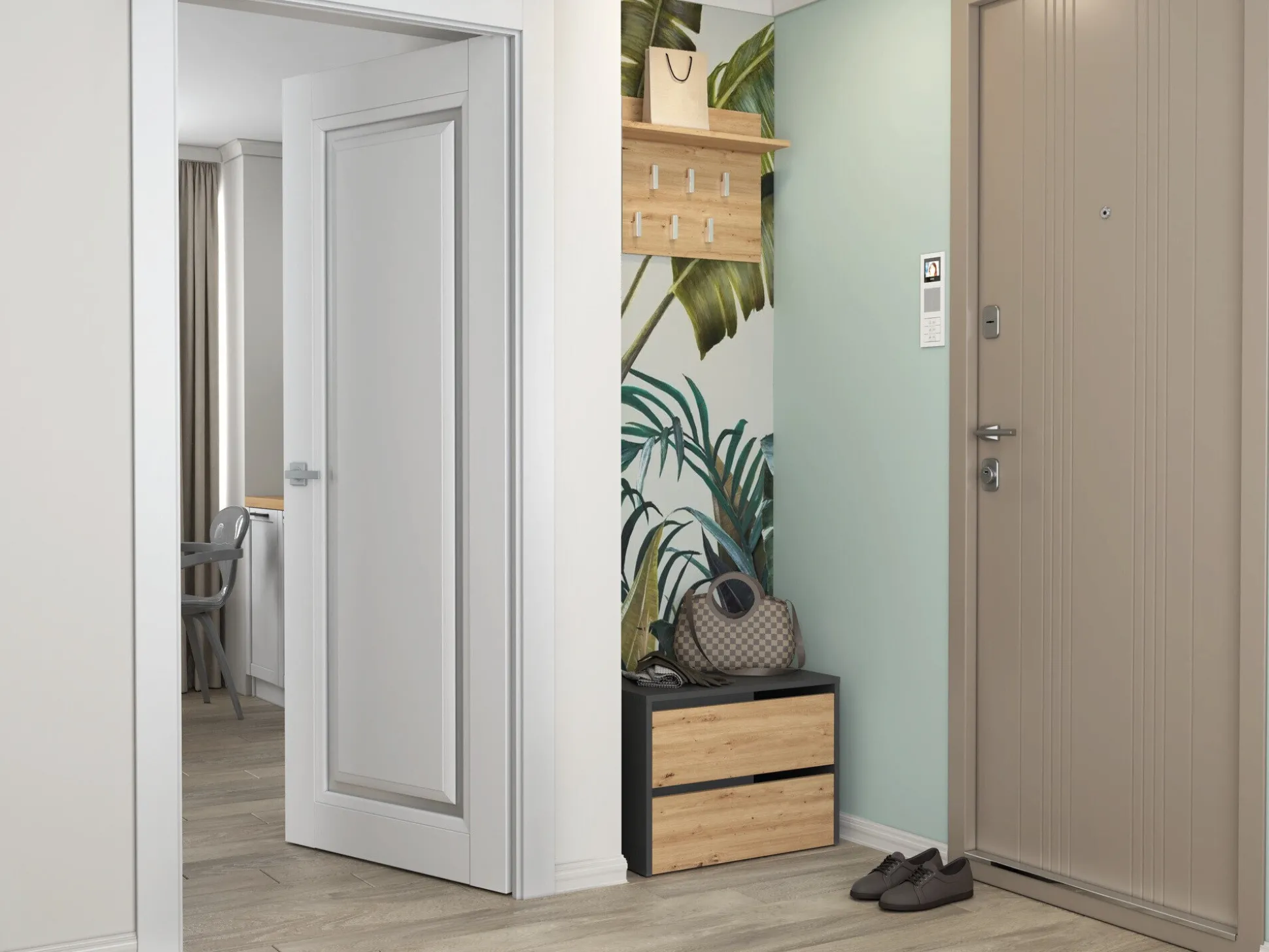 Skoskab Mandeville 222 (Antracit + Artisan eg)