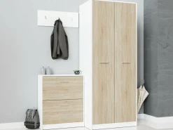 Skoskab Novsore 112 (Sonoma eg + Hvid)