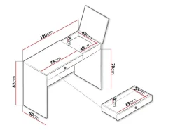 Skrivebord Almira 109 (Artisan eg + Hvid)
