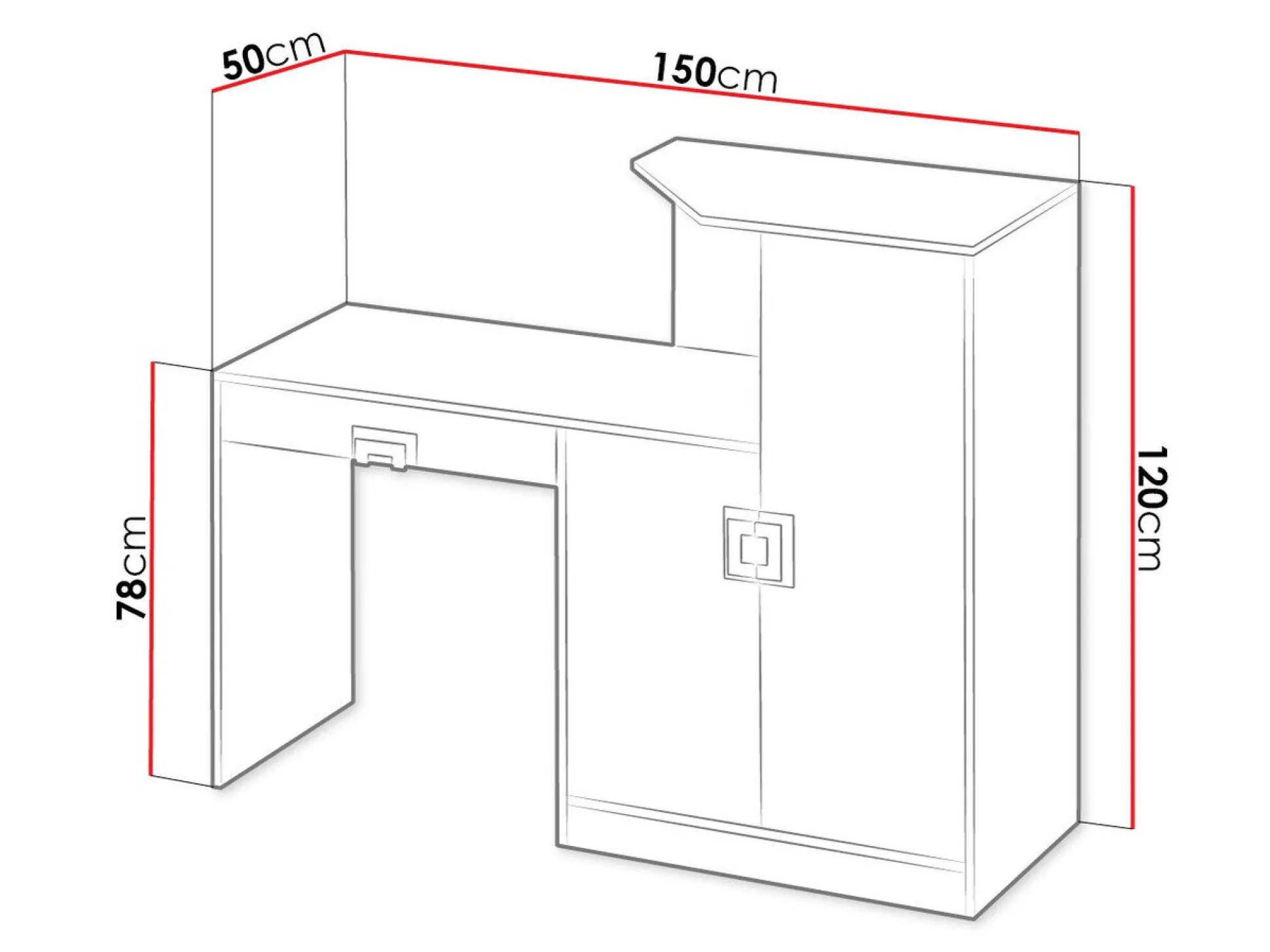 Skrivebord Balvire 111 (Lys eg + Hvid + Grå)