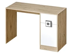 Skrivebord Balvire 110 (Lys eg + Hvid + Grå)