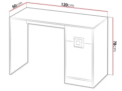 Skrivebord Balvire 110 (Lys eg + Hvid + Grå)