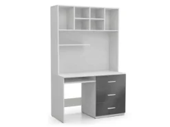 Skrivebord Campus (Hvid + Glansfuld hvid + Gloss grå)