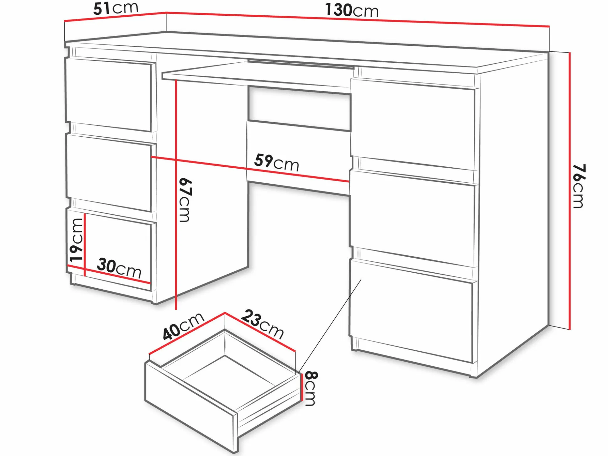 Skrivebord Comfivo Cor