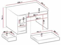 Skrivebord Comfivo Terros I (Hvid)