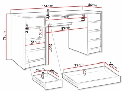 Skrivebord Comfivo Terros II (Hvid)