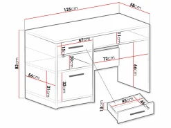 Skrivebord Dortivu (Hvid)