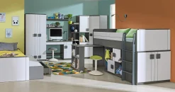 Skrivebord Elmenou 105 (Hvid + Antracit)