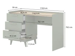 Skrivebord Fertalu 103 (Grøn + Egetræ)