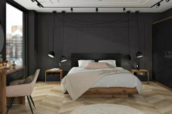 Skrivebord Fivale 120 (Mørk Delano eg + Mat sort)