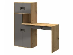 Skrivebord Florevi 101 (Gloss grå + Artisan eg)