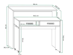 Skrivebord Gilroy 103 (Hvid)