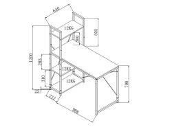 Skrivebord Houston 1888 (Sonoma eg + Sort)