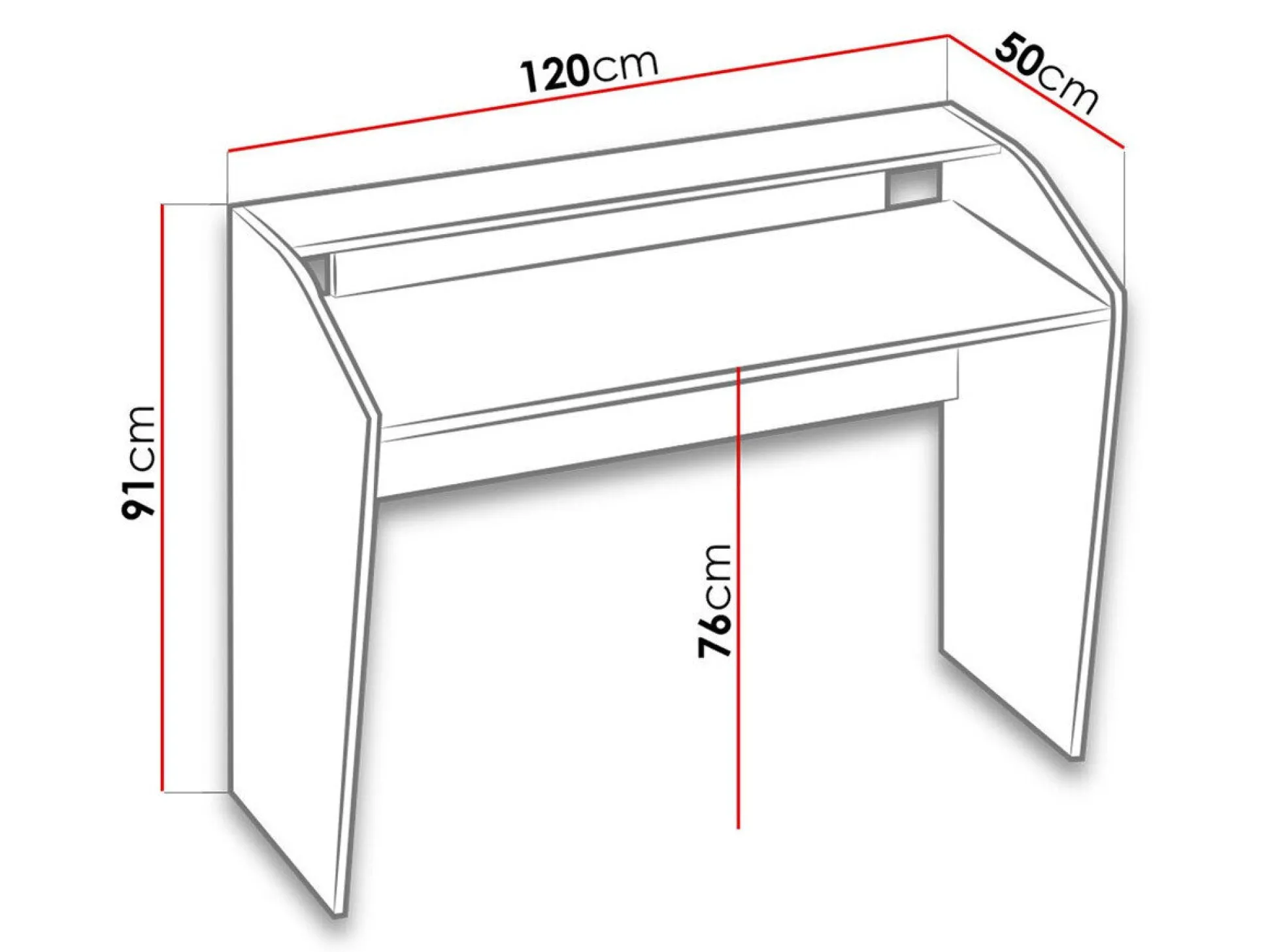 Skrivebord Lorlare 103 (Hvid + Grå)