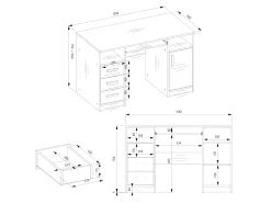 Skrivebord Mandeville 330 (Antracit + Hvid)