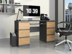 Skrivebord Mandeville 178 (Antracit + Artisan eg)