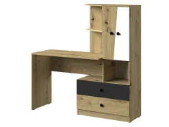 Skrivebord Mirelbu 110 (Artisan eg + Hvid + Sort)