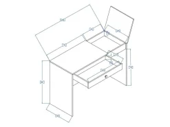 Skrivebord Mirelbu 109 (Artisan eg + Glansfuld hvid)