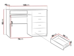 Skrivebord Serfeno 114 (Kraft Hvid)