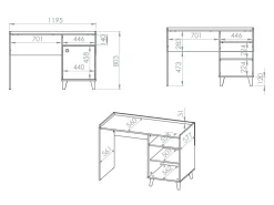 Skrivebord Tortoli 106 (Lyserød)