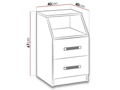 Skuffesektion Lorlare 116 (Hvid + Grå)