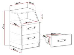 Skuffesektion Sorviru 102 (Hvid + Turkis)