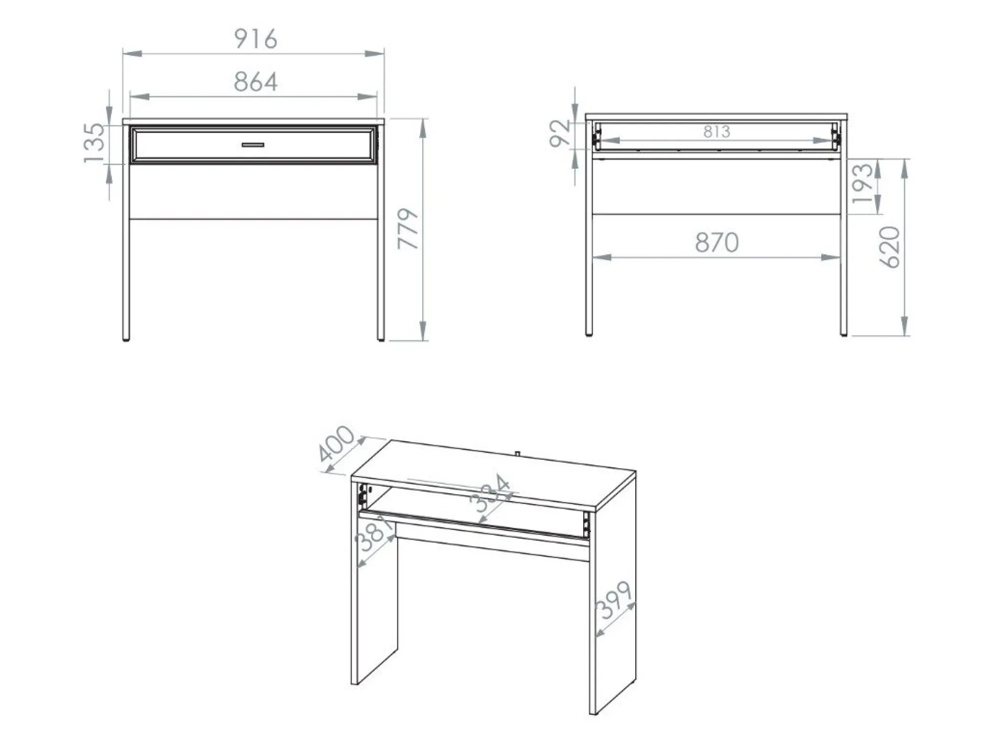 Sminkebord Avibale 105