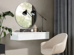 Sminkebord Delpher (Hvid + Glansfuld hvid)