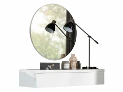 Sminkebord Delpher I (Hvid + Glansfuld hvid)