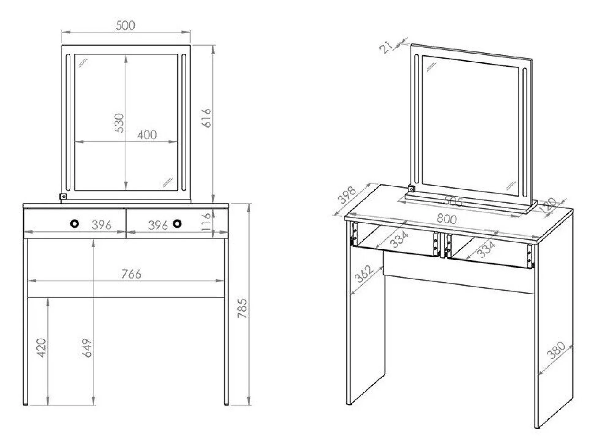 Sminkebord Madison 162
