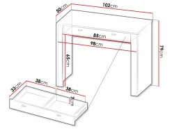 Sminkebord Mormavu 108 (Mat hvid)