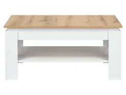 Sofabord Catelbi 115 (Hvid + Egetræ)