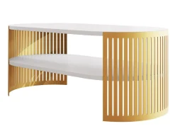 Sofabord Civer IV (Gylden + Hvid)