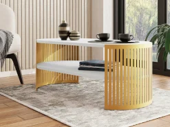 Sofabord Civer IV (Gylden + Hvid)