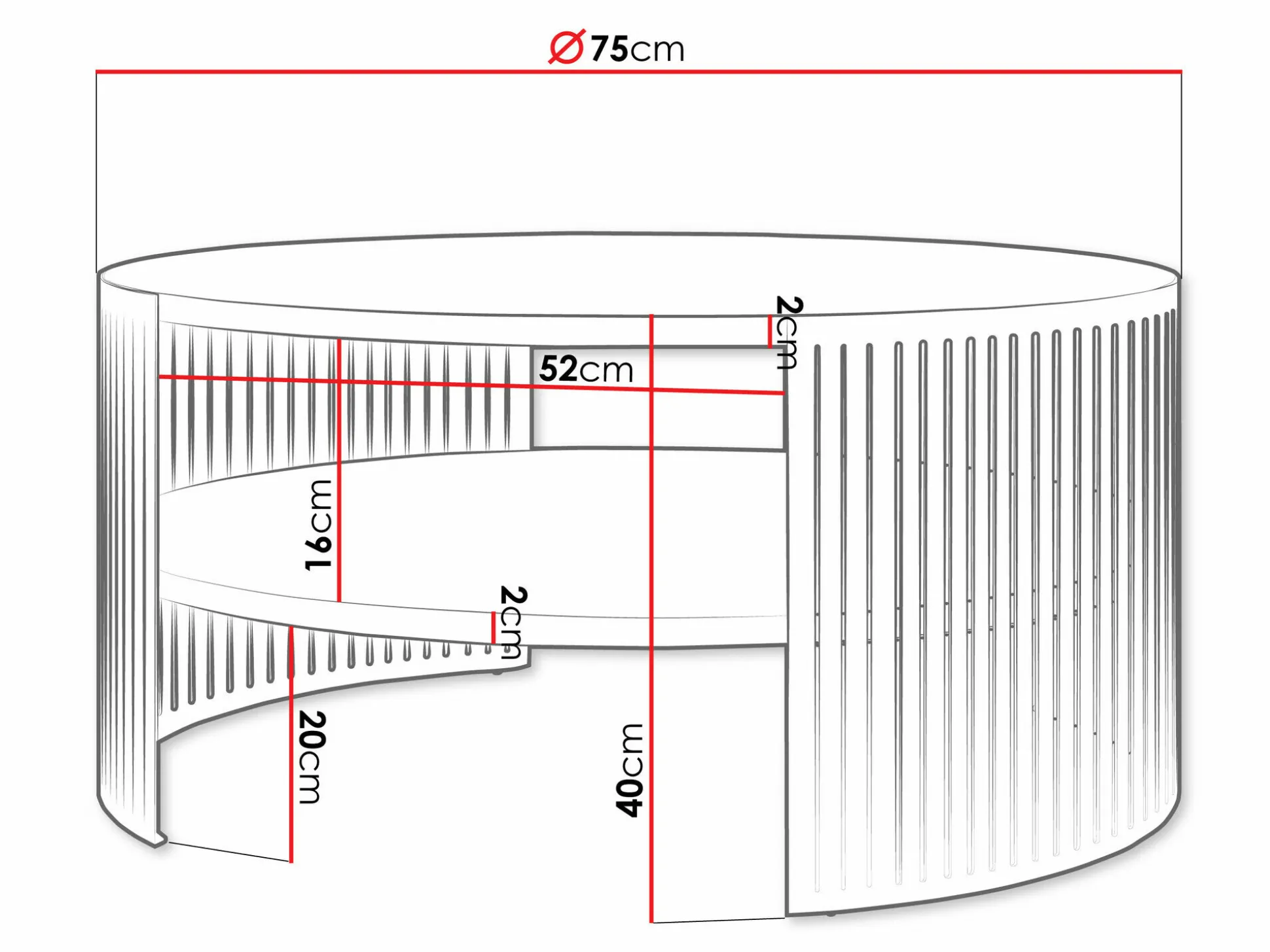 Sofabord Civer (Sort + Craft gylden eg)