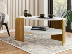 Sofabord Civer VII (Gylden + Hvid)