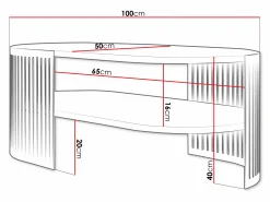 Sofabord Civer VII (Gylden + Hvid)