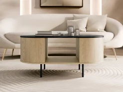 Sofabord Comfivo Livtena (Sort marmor + Sort)