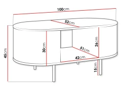 Sofabord Comfivo Livtena (Sort marmor + Sort)