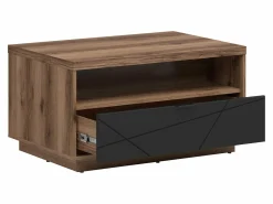 Sofabord Fivale 117 (Mørk Delano eg + Mat sort)