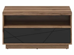 Sofabord Fivale 117 (Mørk Delano eg + Mat sort)