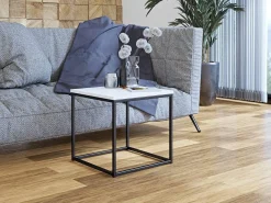 Sofabord Germantown 106 (Mat sort + Glansfuld hvid)