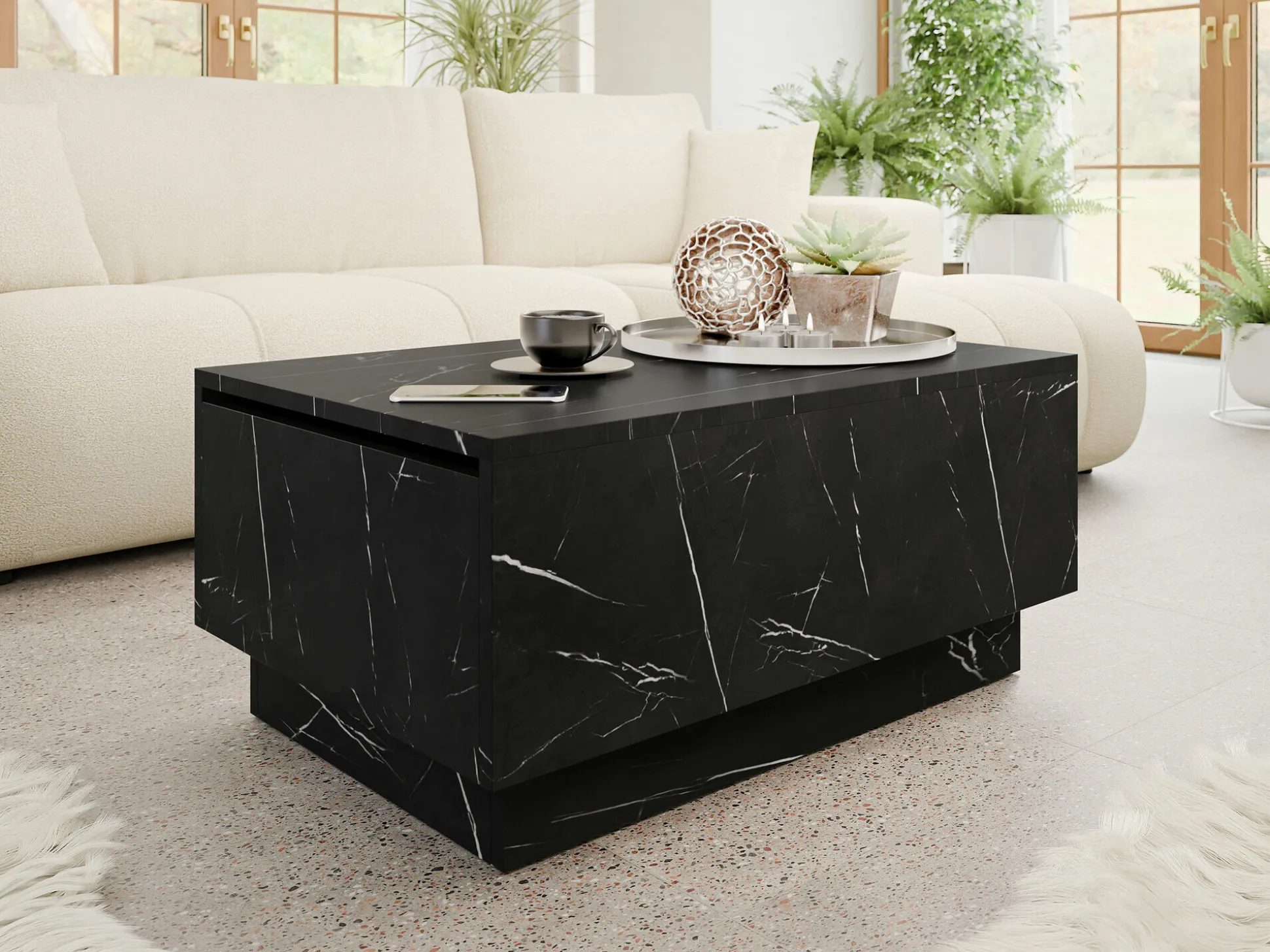 Sofabord Goodyear 134 (Sort marmor)