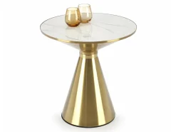 Sofabord Houston 1553 (Gylden + Hvid marmor)