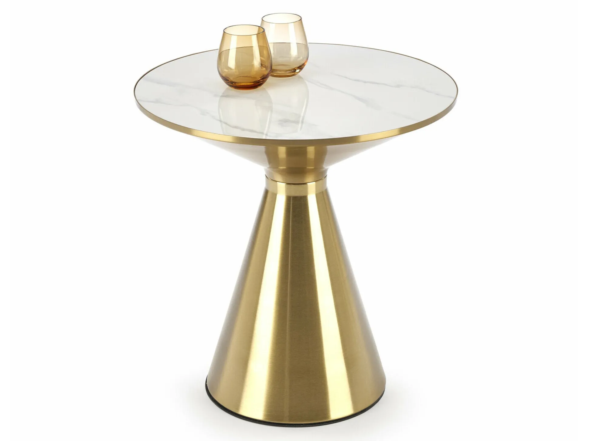 Sofabord Houston 1553 (Gylden + Hvid marmor)