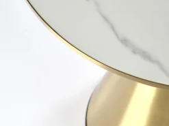 Sofabord Houston 1553 (Gylden + Hvid marmor)