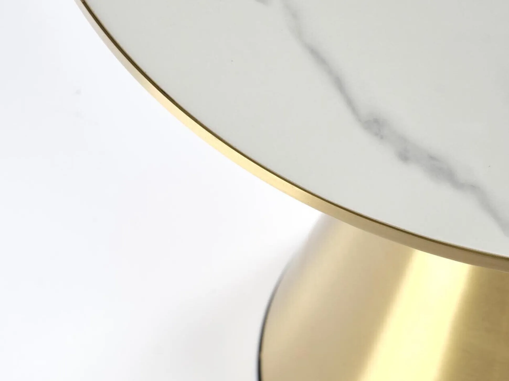 Sofabord Houston 1553 (Gylden + Hvid marmor)