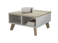 Sofabord Larfloi 100 (Hvid + Sonoma eg)