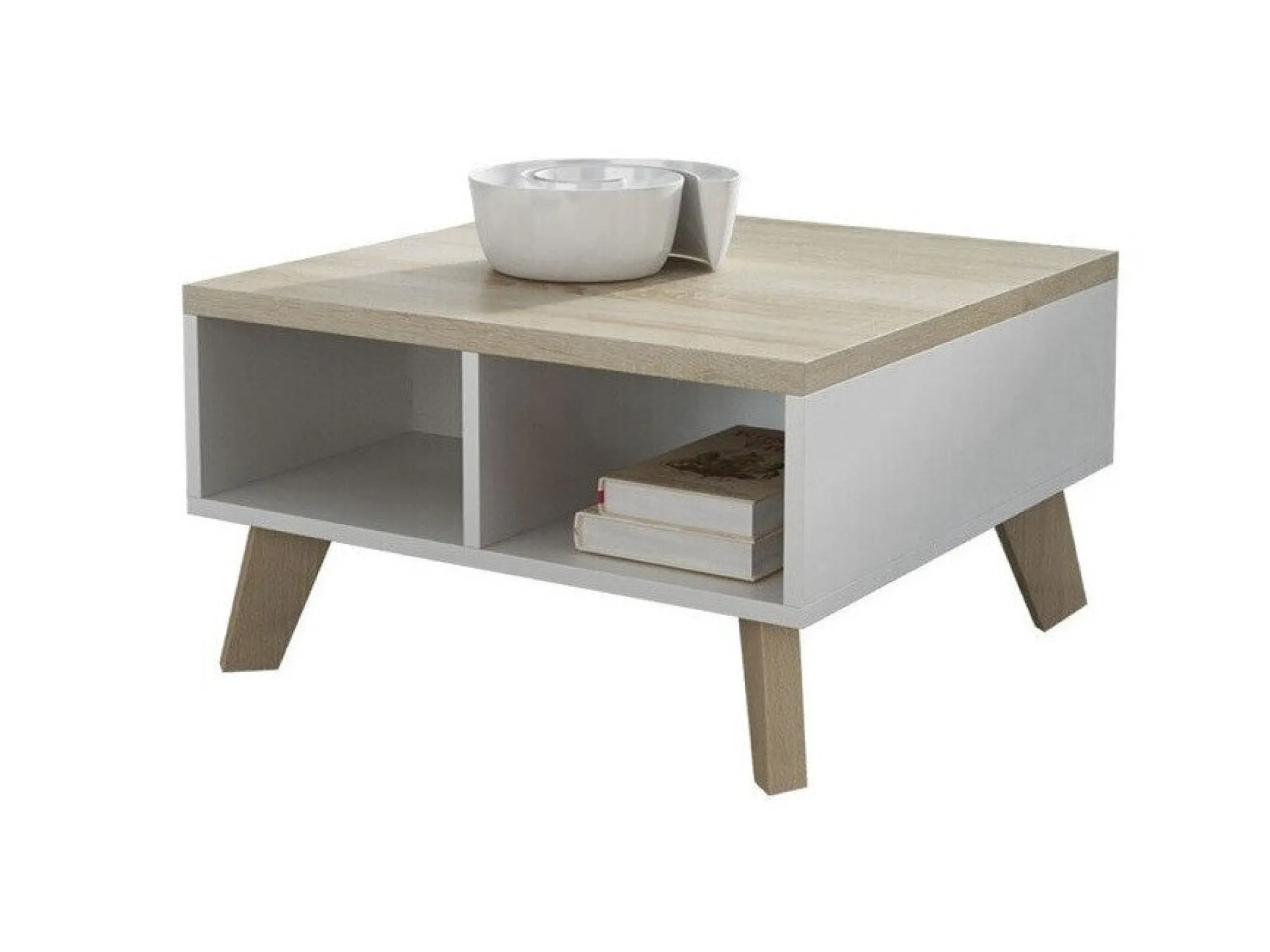 Sofabord Larfloi 100 (Hvid + Sonoma eg)